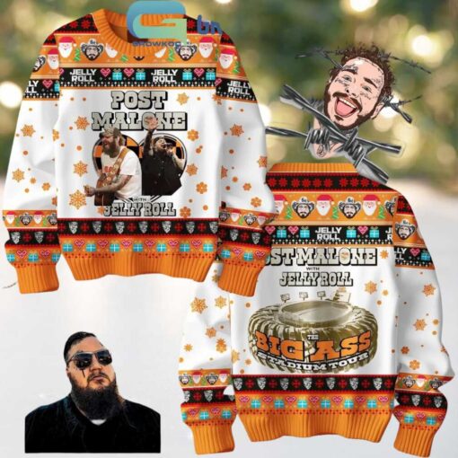 Post Malone Posty With Jelly Roll 2025 Tour Christmas Ugly Sweater