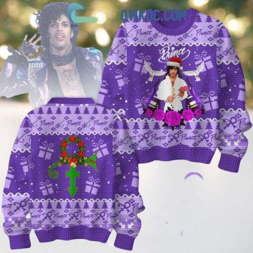 Prince Love Is In The Purple Rain 2024 Christmas Ugly Sweater