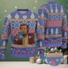 Beige & Burgundy Candy Cane Pattern “Busch Light Grinch Hand” Ugly Christmas Sweater