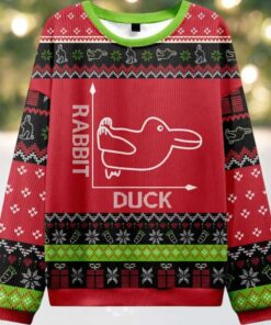Rabbit or Duck Funny Red Ugly Christmas Sweater