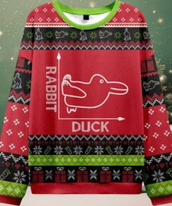 Rabbit or Duck Funny Red Ugly Christmas Sweater