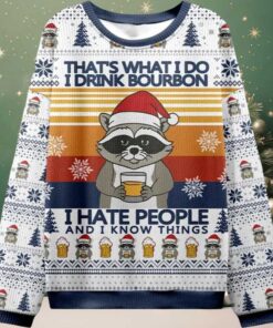Raccoon That’s What I Do I Drink Bourbon Ugly Christmas Sweater Raccoon That’s What I Do I Drink Bourbon Ugly Christmas Sweater