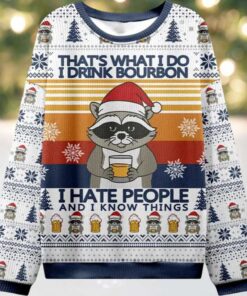 Raccoon That’s What I Do I Drink Bourbon Ugly Christmas Sweater Raccoon That’s What I Do I Drink Bourbon Ugly Christmas Sweater