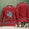 Brown Teal Zigzag “Cute Krampus Devil with Gift Bag” Ugly Christmas Sweater