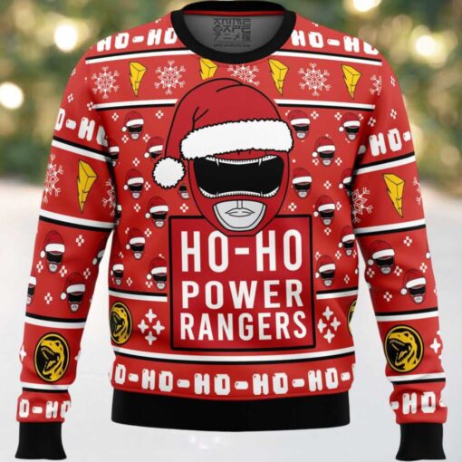 Red Ranger Ho Ho Power Rangers Ugly Christmas Sweater