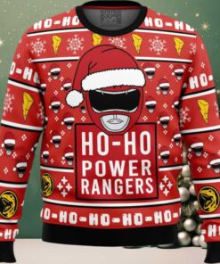 Red Ranger Ho Ho Power Rangers Ugly Christmas Sweater