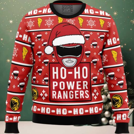 Red Ranger Ho Ho Power Rangers Ugly Christmas Sweater