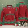Cream & Red Candy Cane Pattern “Bad Bunny Santa Energy” Ugly Christmas Sweater