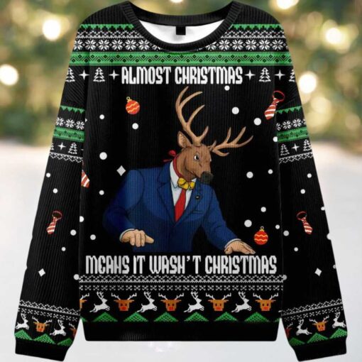 Reindeer Man Funny Ugly Christmas Sweater