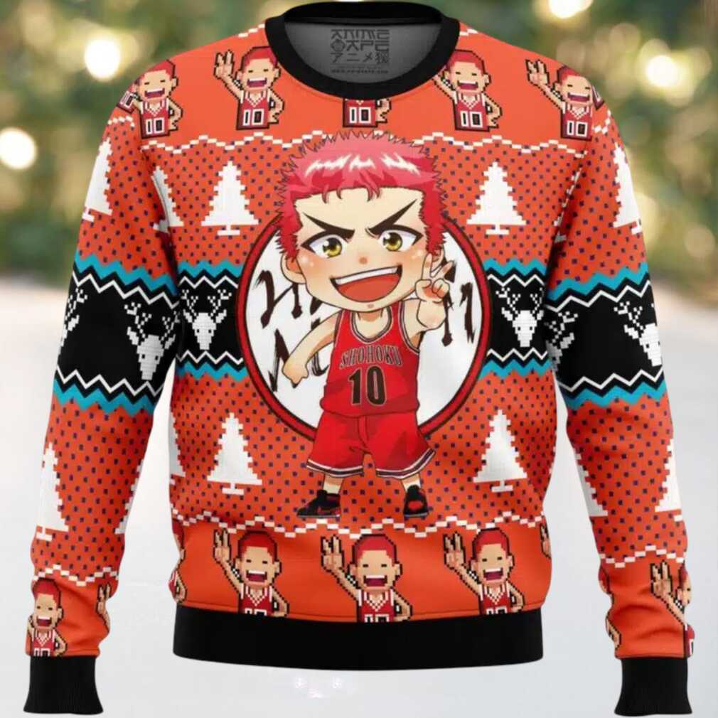 Sakuragi Hanamichi Slam Dunk Ugly Christmas Sweater Sakuragi Hanamichi Slam Dunk Ugly Christmas Sweater
