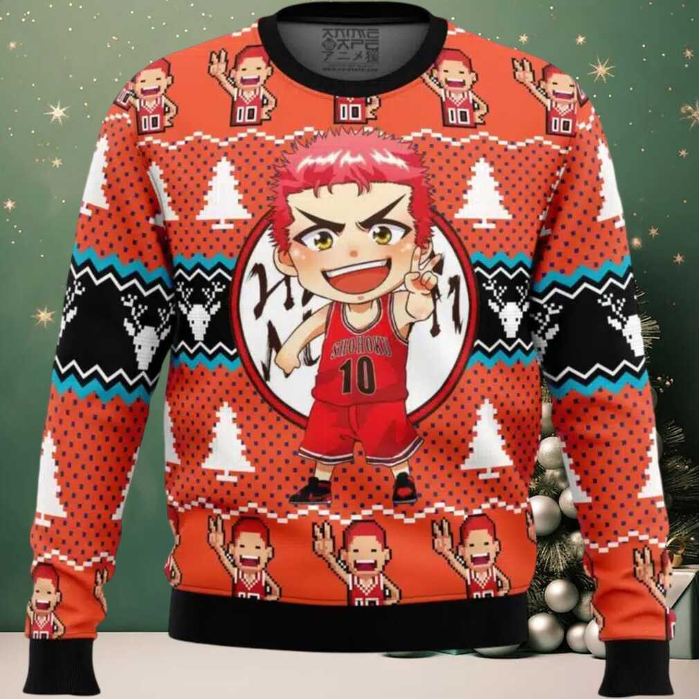 Sakuragi Hanamichi Slam Dunk Ugly Christmas Sweater Sakuragi Hanamichi Slam Dunk Ugly Christmas Sweater