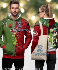 San Francisco 49Ers Grinch And Scooby Doo Split Collor Ugly 3D Hoodie San Francisco 49Ers Grinch And Scooby Doo Split Collor Ugly 3D Hoodie