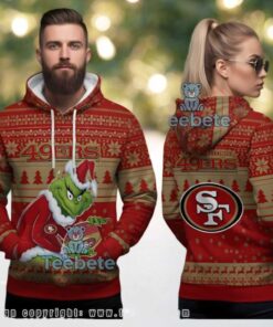 San Francisco 49Ers Grinch Stole Football Ugly Christmas 3D Hoodie San Francisco 49Ers Grinch Stole Football Ugly Christmas 3D Hoodie