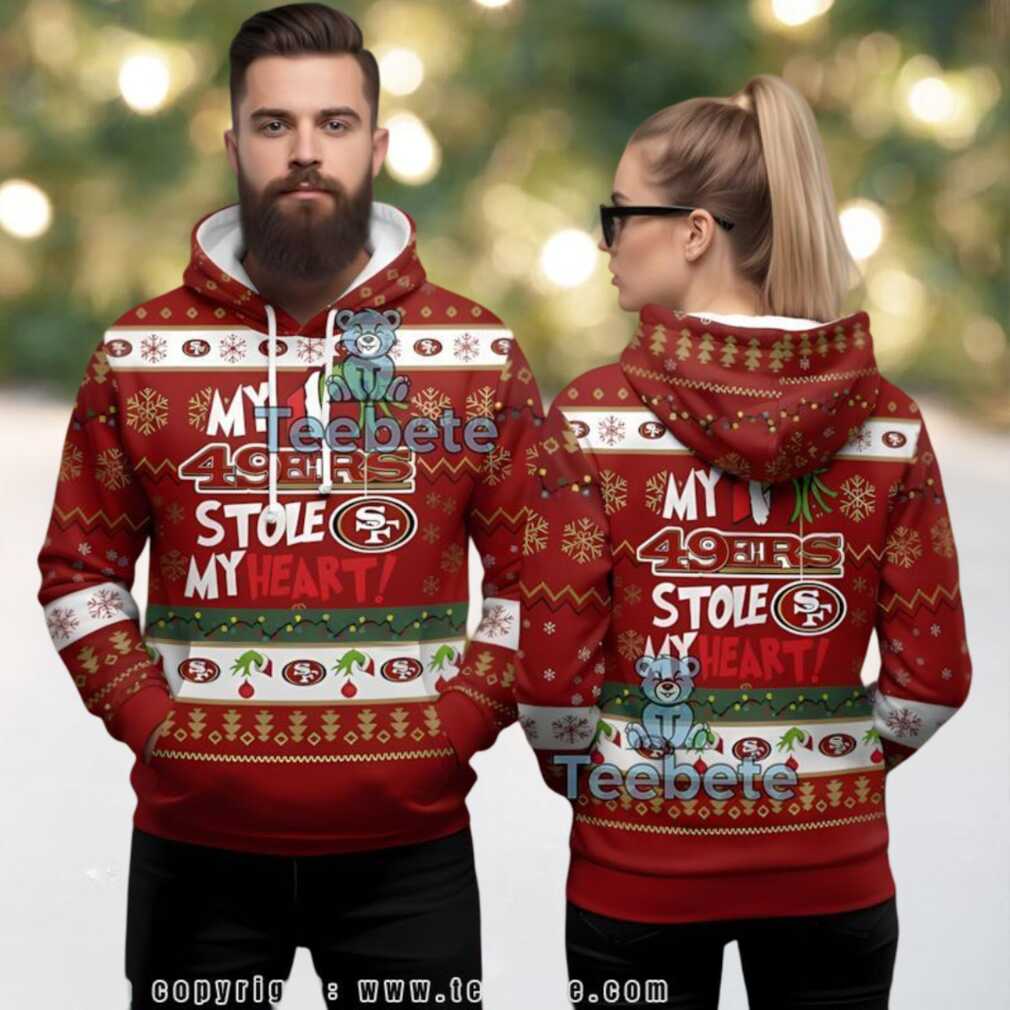 San Francisco 49Ers Grinch Stole My Heart Ugly 3D Hoodie Men San Francisco 49Ers Grinch Stole My Heart Ugly 3D Hoodie Men
