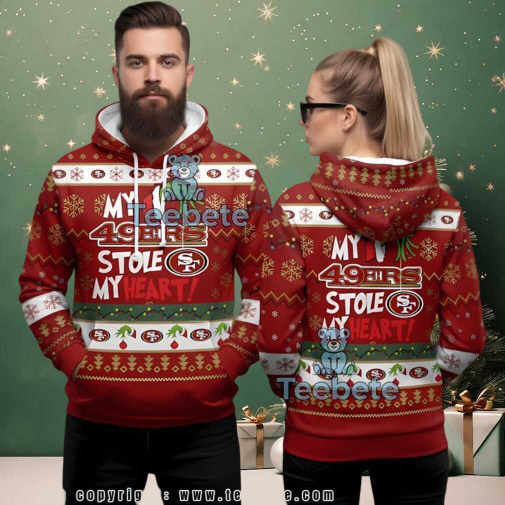 San Francisco 49Ers Grinch Stole My Heart Ugly 3D Hoodie Men San Francisco 49Ers Grinch Stole My Heart Ugly 3D Hoodie Men