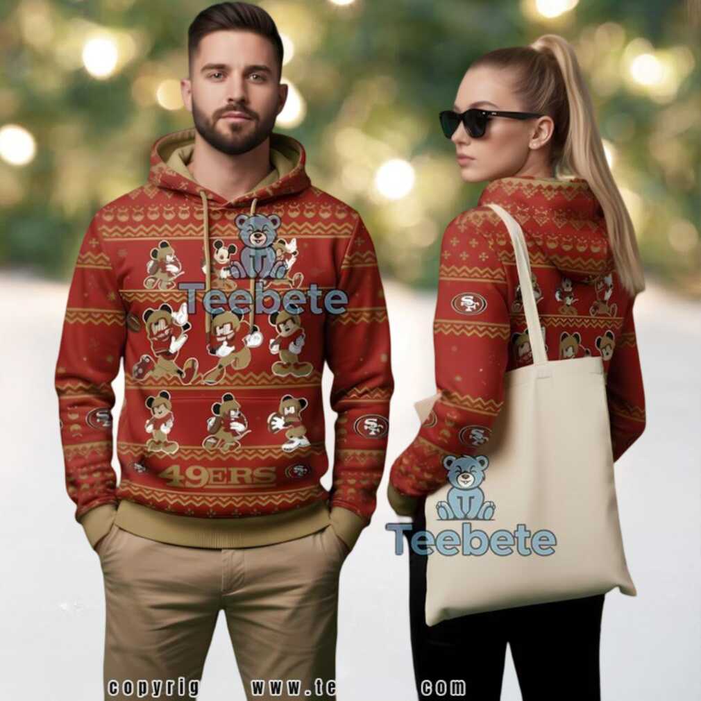 San Francisco 49Ers Mickey Mouse Disney Ugly Christmas 3D Hoodie San Francisco 49Ers Mickey Mouse Disney Ugly Christmas 3D Hoodie