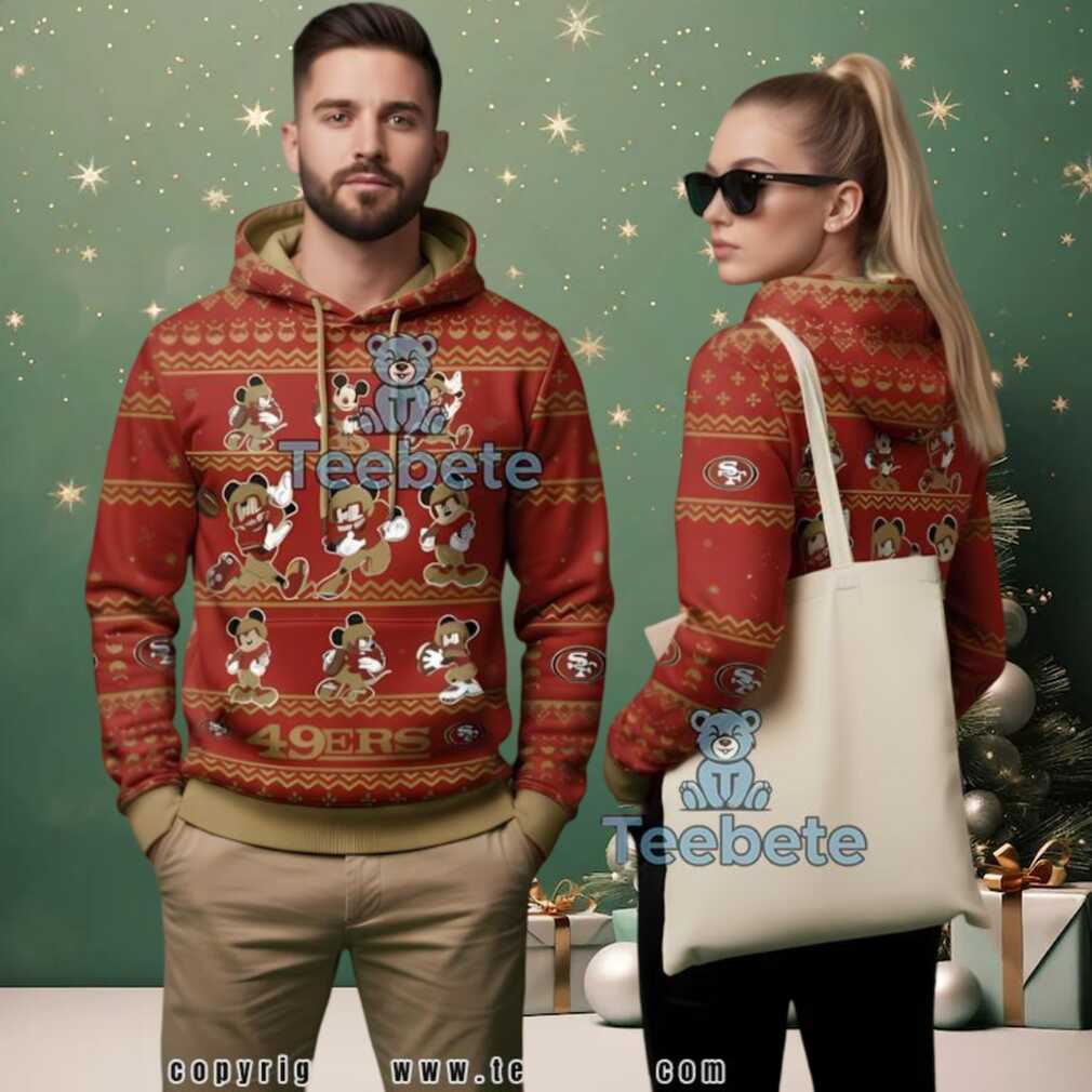 San Francisco 49Ers Mickey Mouse Disney Ugly Christmas 3D Hoodie San Francisco 49Ers Mickey Mouse Disney Ugly Christmas 3D Hoodie