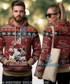 San Francisco 49Ers Mickey Mouse Donald Goofy Ugly Christmas 3D Hoodie San Francisco 49Ers Mickey Mouse Donald Goofy Ugly Christmas 3D Hoodie