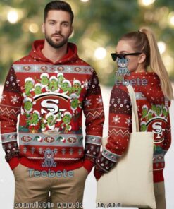 San Francisco 49Ers Multiple Grinch Characters Ugly 3D Hoodie San Francisco 49Ers Multiple Grinch Characters Ugly 3D Hoodie