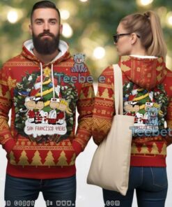 San Francisco 49Ers Peanuts Ugly Christmas 3D Hoodie