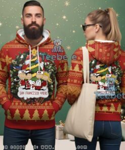 San Francisco 49Ers Peanuts Ugly Christmas 3D Hoodie, hoodie, sweater, long sleeve and tank top San Francisco 49Ers Peanuts Ugly Christmas 3D Hoodie