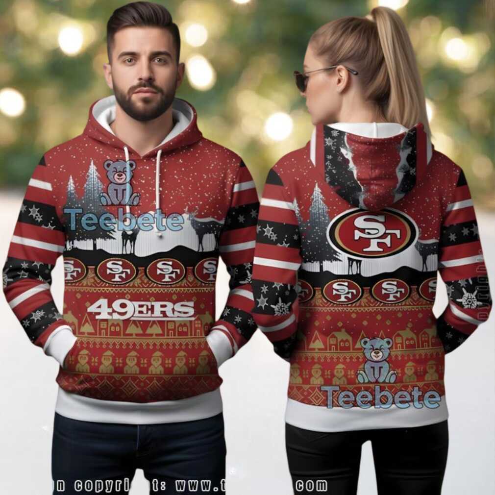 San Francisco 49Ers Reindeer Forest Ugly Christmas 3D Hoodie San Francisco 49Ers Reindeer Forest Ugly Christmas 3D Hoodie