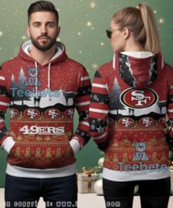 San Francisco 49Ers Reindeer Forest Ugly Christmas 3D Hoodie