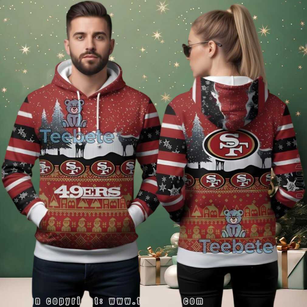 San Francisco 49Ers Reindeer Forest Ugly Christmas 3D Hoodie San Francisco 49Ers Reindeer Forest Ugly Christmas 3D Hoodie