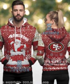 San Francisco 49Ers Santa Chimney Christmas 3D Ugly Hoodie