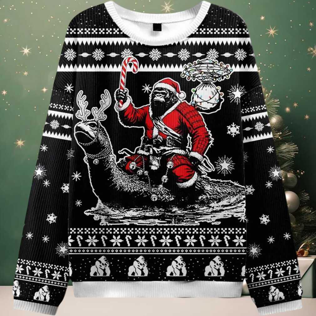 Santa Bigfoot Ugly Christmas Sweater, hoodie, sweater, long sleeve and tank top Santa Bigfoot Ugly Christmas Sweater