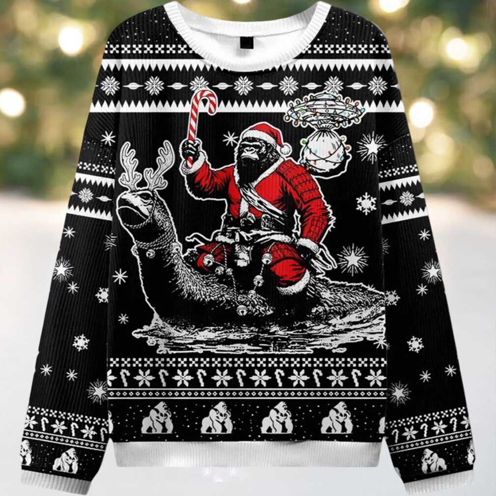 Santa Bigfoot Ugly Christmas Sweater, hoodie, sweater, long sleeve and tank top Santa Bigfoot Ugly Christmas Sweater