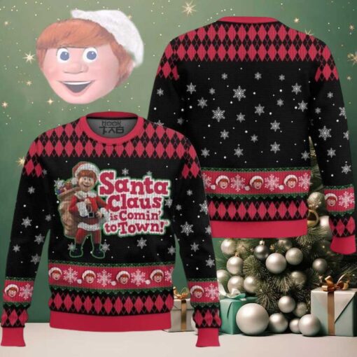 Santa Claus Is Coming To Town Ugly Christmas Sweater, Christmas Sweatshirt, Family Matching Holiday Gift Shirt, Merry Christmas Ugly Sweater