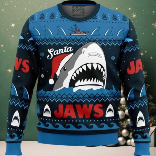 Santa Jaws Jaws Ugly Christmas Sweater