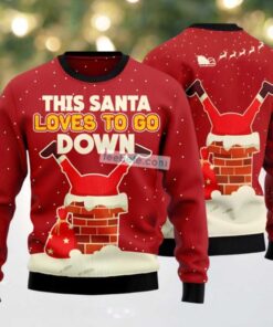 Satan Claus Stuck In Chimney Meme Ugly Christmas Sweater Red Big And Tall