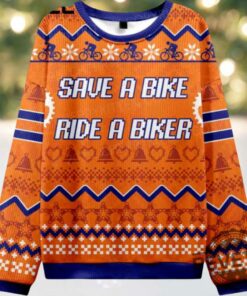 Save Bike Ride Biker Ugly Christmas Sweater