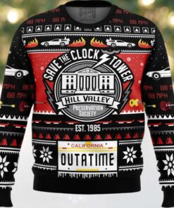 Save The Clock Tower Back To The Future Ugly Christmas Sweater