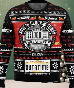 Save The Clock Tower Back To The Future Ugly Christmas Sweater