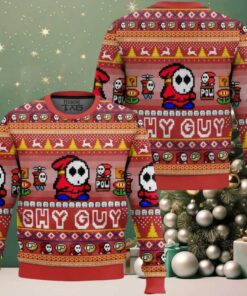 Shy Guy Mario Bros Ugly Christmas Sweater Shy Guy Mario Bros Ugly Christmas Sweater