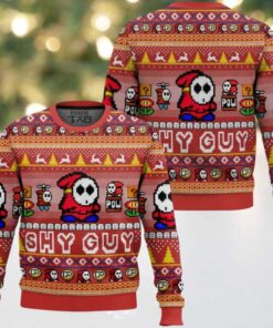 Shy Guy Mario Bros Ugly Christmas Sweater Shy Guy Mario Bros Ugly Christmas Sweater