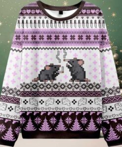 Smoking Rats Y2K Ugly Christmas Sweater
