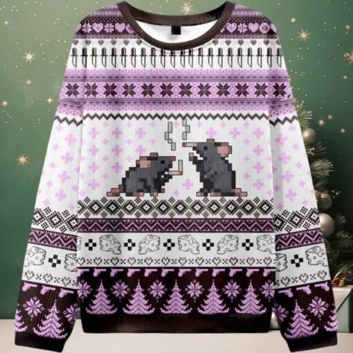 Smoking Rats Y2K Ugly Christmas Sweater