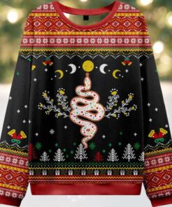 Snake And Moon Phase Ugly Christmas Sweater