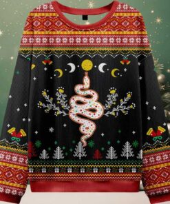 Snake And Moon Phase Ugly Christmas Sweater