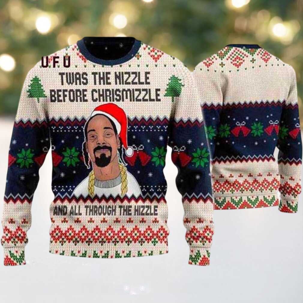 Snoop Dogg Santa Hat Twas The Nizzle Red Bells 2025 Ugly Christmas Sweater Snoop Dogg Santa Hat Twas The Nizzle Red Bells 2025 Ugly Christmas Sweater