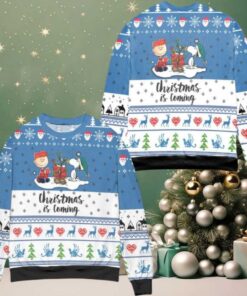 Snoopy Dog Christmas Is Coming Snowflake Ugly Christmas Sweater