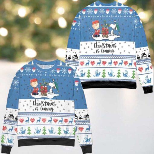 Snoopy Dog Christmas Is Coming Snowflake Ugly Christmas Sweater