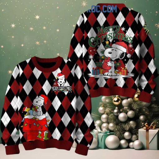 Snoopy Happy Peanuts Christmas Be Merry Ugly Sweater
