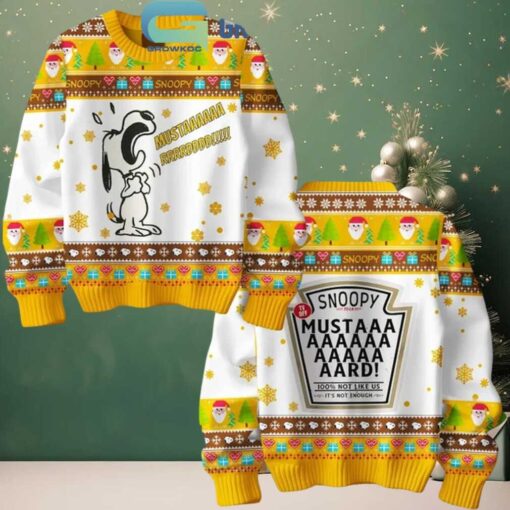 Snoopy Mustard It’s Not Enough For Peanuts Christmas Ugly Sweater