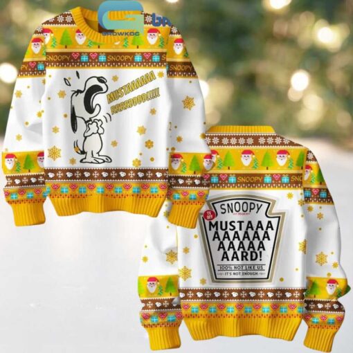 Snoopy Mustard It’s Not Enough For Peanuts Christmas Ugly Sweater
