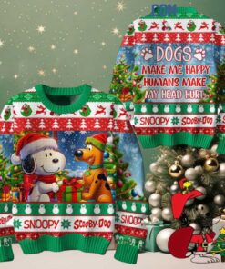 Snoopy Scooby Doo Makes Me Happy Humans Made My Head Hurt Ugly Sweater